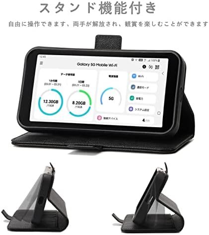  черный galaxy5g мобильный wi-fi кейс сумка блокнот type scr01 Galaxy кейс wi-fi Mini мобильный кейс 