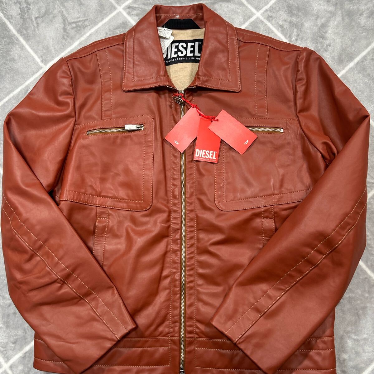 新品タグ付きXXL】 未使用品 DIESEL ディーゼル レザー 新品タグ付きXXL】 未使用品 DIESEL ディーゼル レザー
