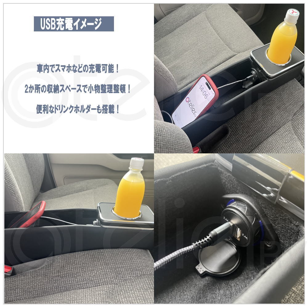 N-BOX N-BOXカスタム USB付き コンソール JF5 JF6 ブラックホンダ H7303