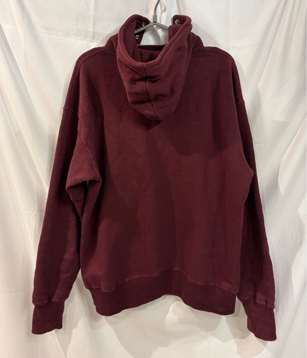 WAREHOUSE Lot.469 ウエアハウス 後付け スウェット パーカー ダッグディガー ボルドー サイズ44 ヴィンテージ 復刻 吊り編み _画像4