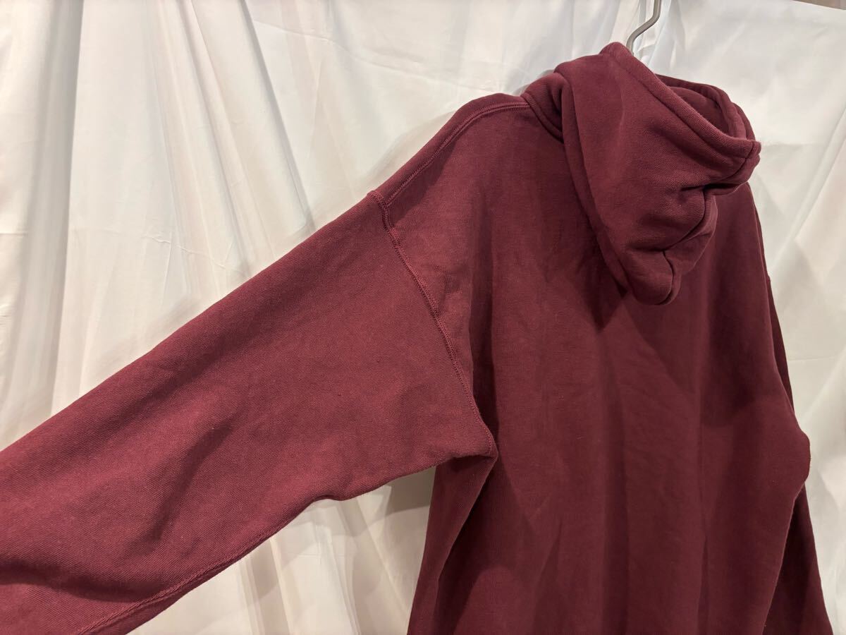 WAREHOUSE Lot.469 ウエアハウス 後付け スウェット パーカー ダッグディガー ボルドー サイズ44 ヴィンテージ 復刻 吊り編み _画像5