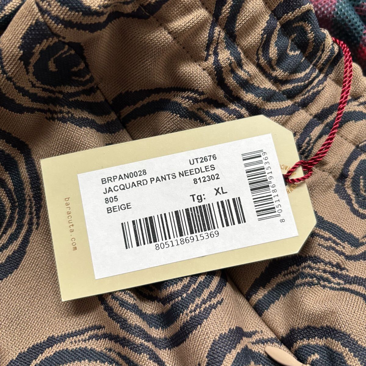 XL 新品 2023SS 英國制 NEEDLES ニードルズ BARACUTA バラクータ コラボ 総柄 ジャカード パンツ W.U. Pant - Poly Jq. 定5.39萬 ベージュ