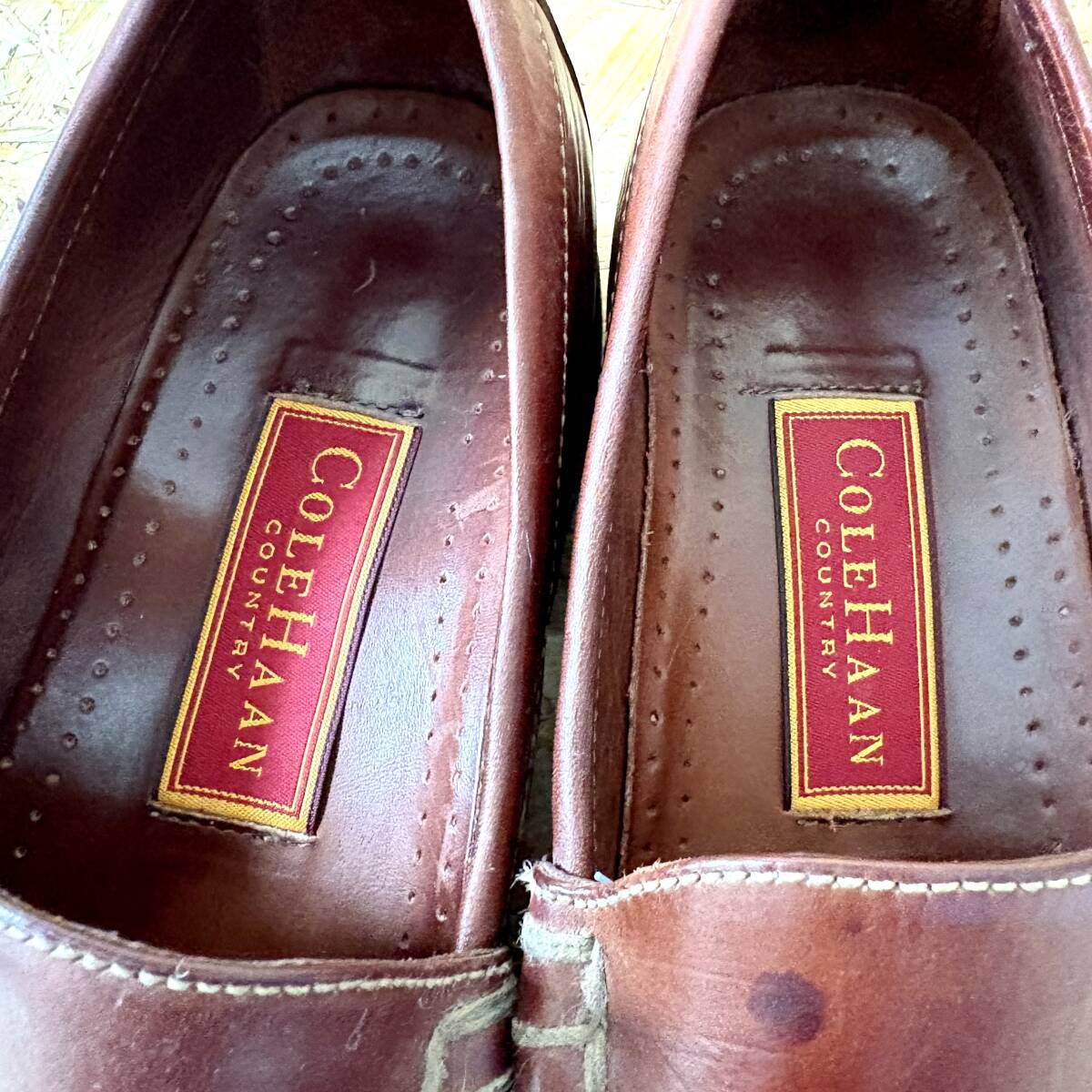 ■COLE HAAN■ 27.5cm コールハーン 赤茶 レッドブラウン スリッポン メンズ 靴 くつ 中古 宅急便 即決