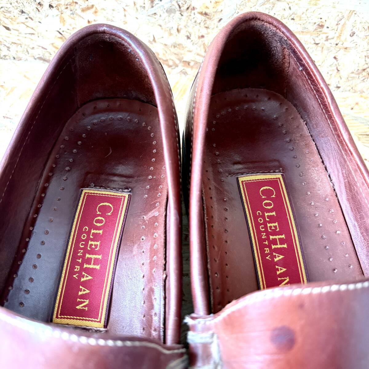 ■COLE HAAN■ 27.5cm コールハーン 赤茶 レッドブラウン スリッポン メンズ 靴 くつ 中古 宅急便 即決