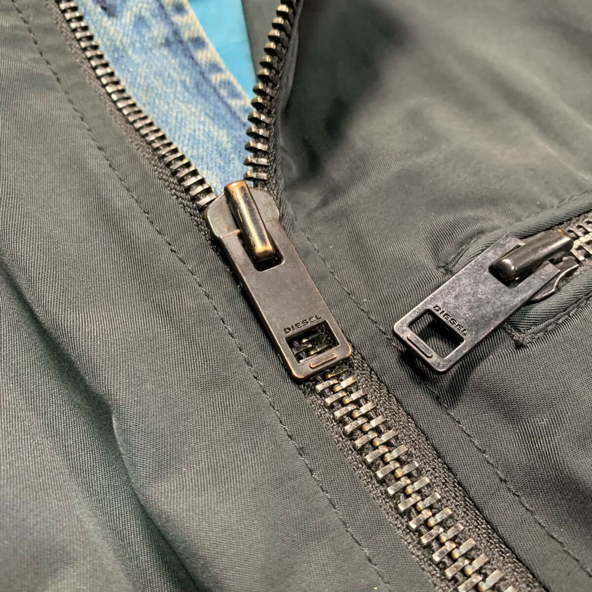 Lサイズ○DIESEL ディーゼル 異素材切替 ナイロン デニム Lサイズ○DIESEL ディーゼル 異素材切替 ナイロン デニム