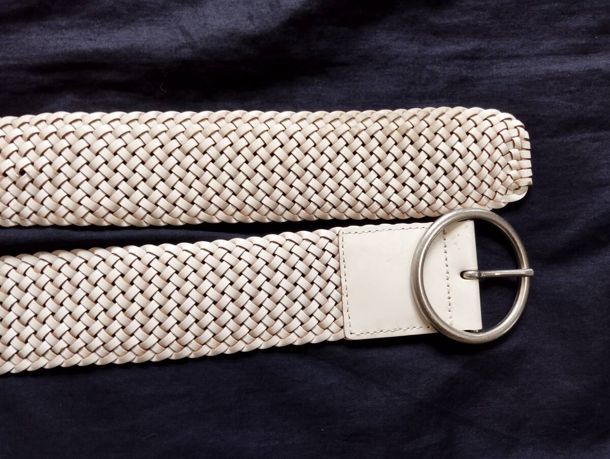 白ホワイトレザーメッシュベルト_画像3