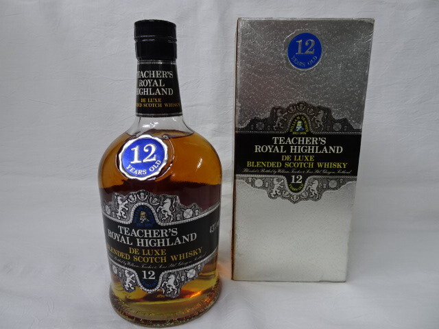 未開栓 TEACHERS ROYAL HIGHLAND ティーチャーズ ロイヤル ハイランド デラックス 12年 750ml 箱付 即決