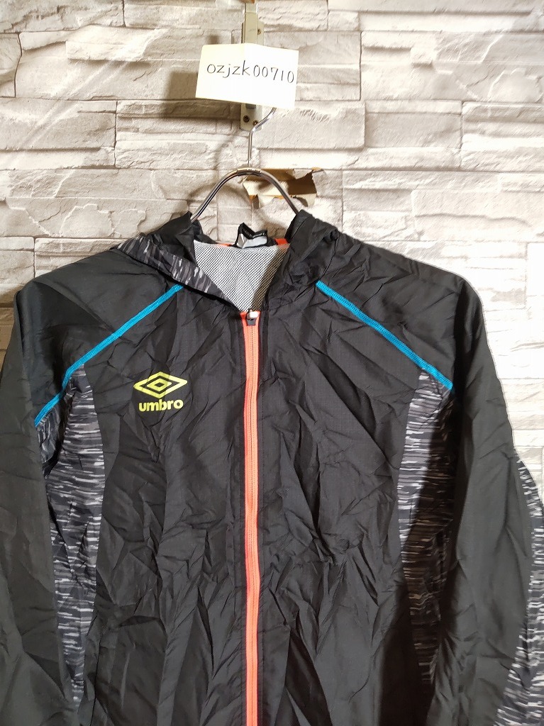 women's I372 UMBRO アンブロ フルジップ ウインドブレーカー パーカー ジャケット M ブラック系_画像1