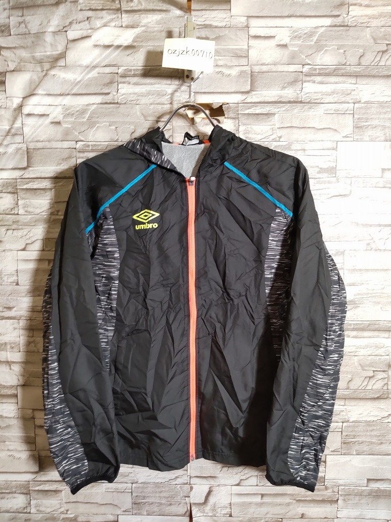 women's I372 UMBRO アンブロ フルジップ ウインドブレーカー パーカー ジャケット M ブラック系_画像2