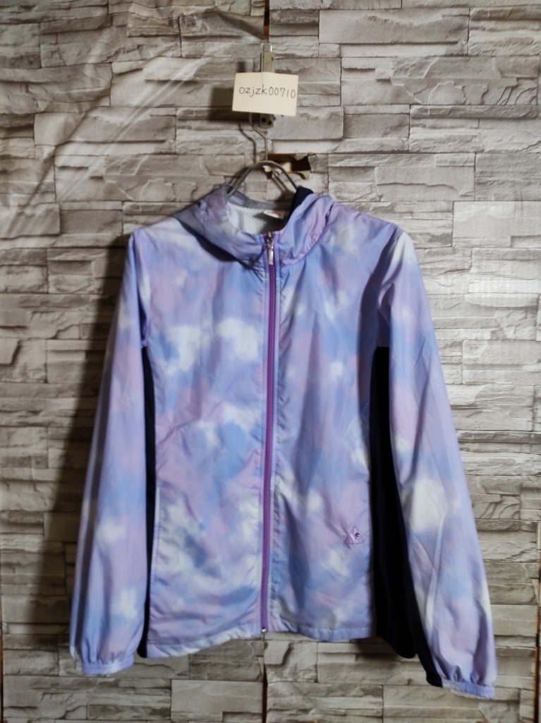 women's I412 lecoq sportif ルコック ムラ柄 フルジップ ウインドブレーカー パーカー ジャケット O パープル系/ネイビー_画像2