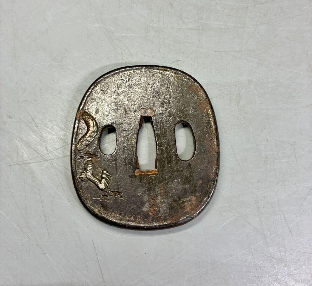 時代武具 刀装具 鍔 金銀象嵌 雲龍図 鉄鍔 鉄地鍔 鐔 日本刀 時代武具 刀装具 鍔 金銀象嵌 雲龍図 鉄鍔 鉄地鍔 鐔 日本刀