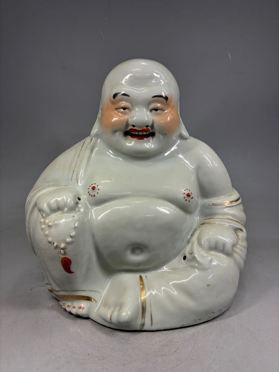 中国古玩 唐物 朱茂盛造 款 白磁弥勒布袋坐像 弥勒佛坐像 景徳鎮 中国古玩 唐物 朱茂盛造 款 白磁弥勒布袋坐像 弥勒佛坐像 景徳鎮