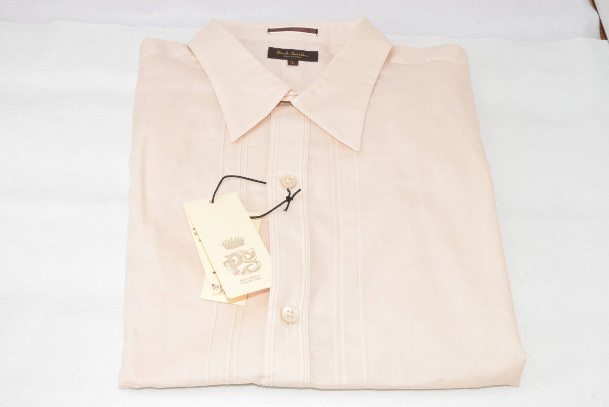☆新品未使用☆Paul Smith COLLECTION ドレスシャツ ベージュ☆コットン100％☆Lサイズ肩幅48㎝ 身幅54㎝ 著丈80㎝ 袖丈61㎝☆定価33,000円