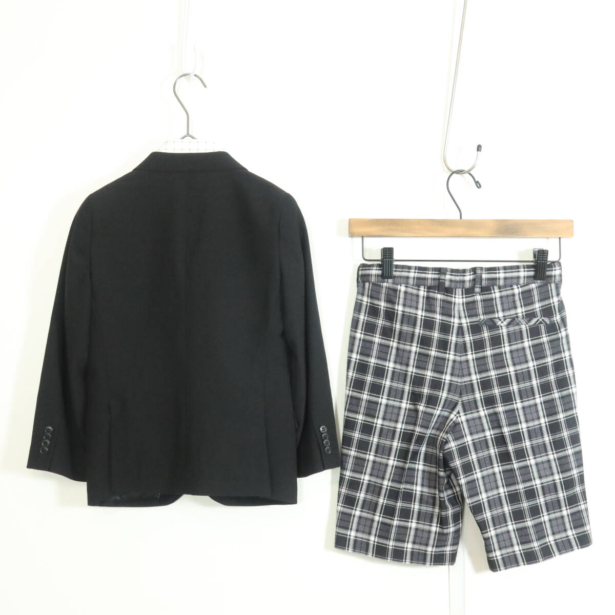 BeBe べべ★スーツ ジャケット&シャツ&ハーフパンツ キッズ サイズ120 黒系 入園 卒園 z12030_画像3