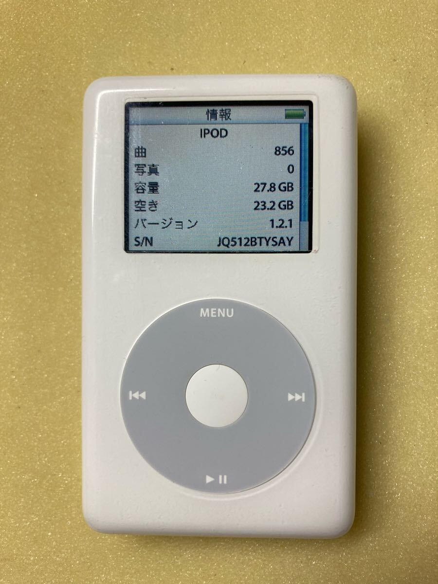 iPod 4世代 (classic)30GB A1099 カラー液晶　iTunes同期動作確認済み 新品バッテリー交換済み
