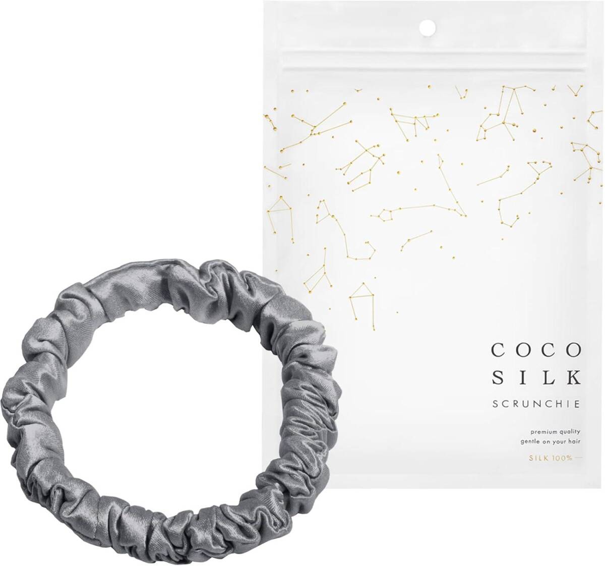 [COCOSILK]ヘアゴム シルク ヘアゴム かわいい 大人 シルク シュシュ シルク100% オフィス ヘアアクセサリー (S