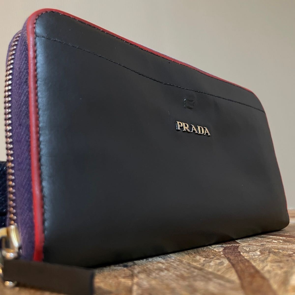 1円 美品 PRADA プラダ レザー ブラック サフィアーノレザー 1円 美品 PRADA プラダ レザー ブラック サフィアーノレザー