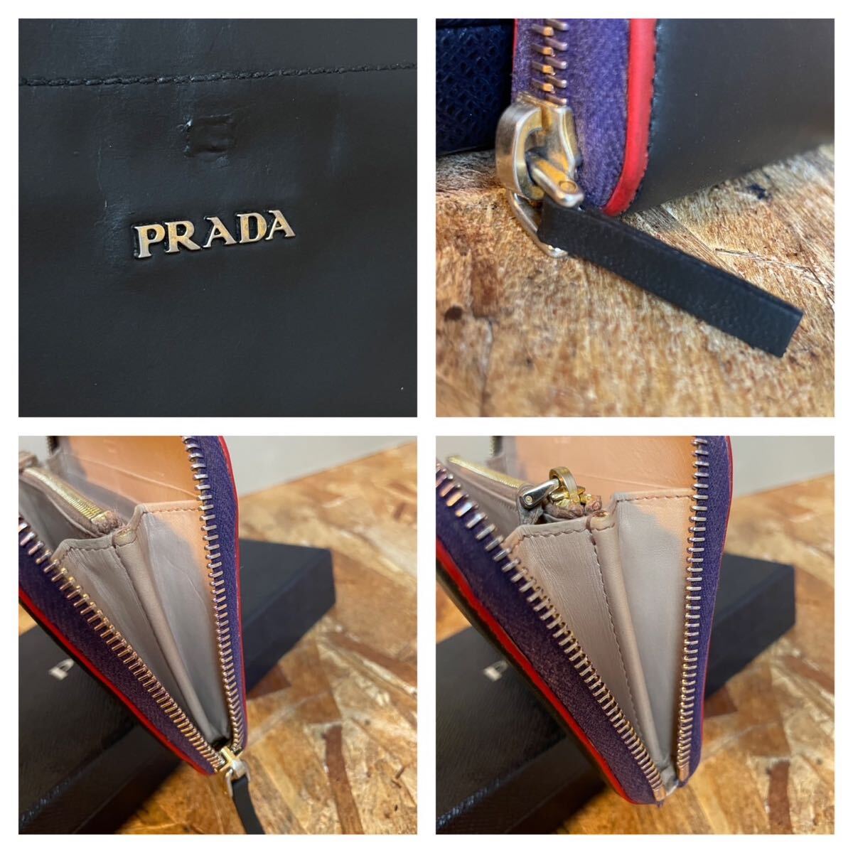 1円 美品 PRADA プラダ レザー ブラック サフィアーノレザー 1円 美品 PRADA プラダ レザー ブラック サフィアーノレザー