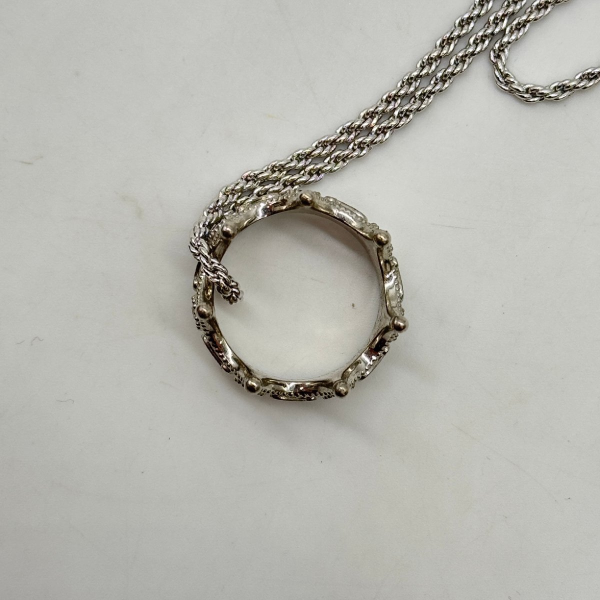 ☆GHOST ゴースト☆ NUBIAN限定 クラウンリング付き ネックレス シルバー カラーストーン 王冠 指輪 ヌビアン Necklace crown ring silver_画像4