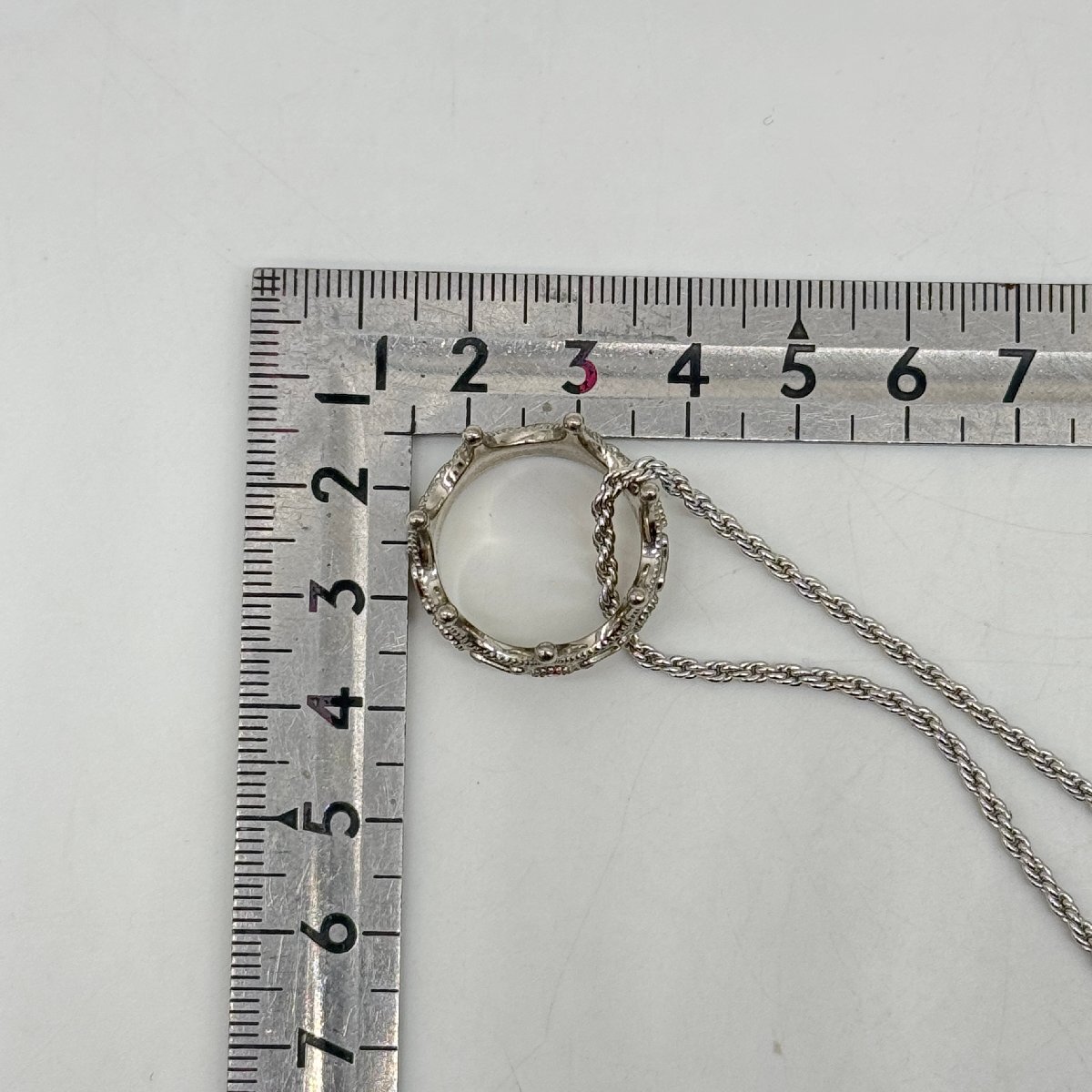 ☆GHOST ゴースト☆ NUBIAN限定 クラウンリング付き ネックレス シルバー カラーストーン 王冠 指輪 ヌビアン Necklace crown ring silver_画像7