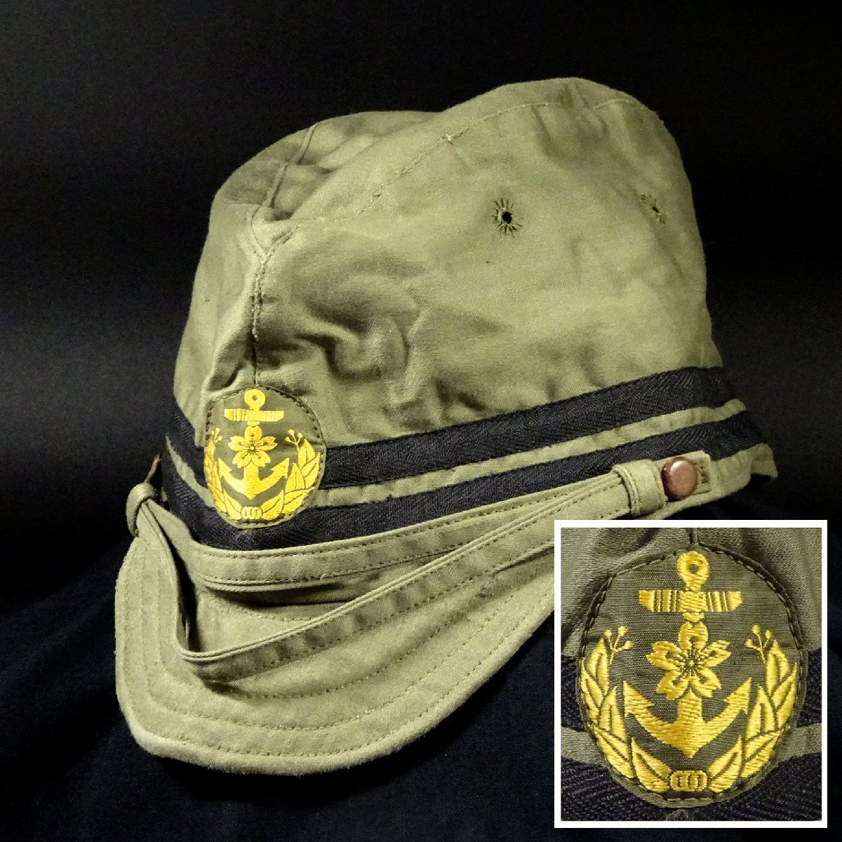 ∇花∇大日本帝国 旧日本軍 海軍 士官 三種略帽 略式帽 軍帽 ∇花∇大日本帝国 旧日本軍 海軍 士官 三種略帽 略式帽 軍帽