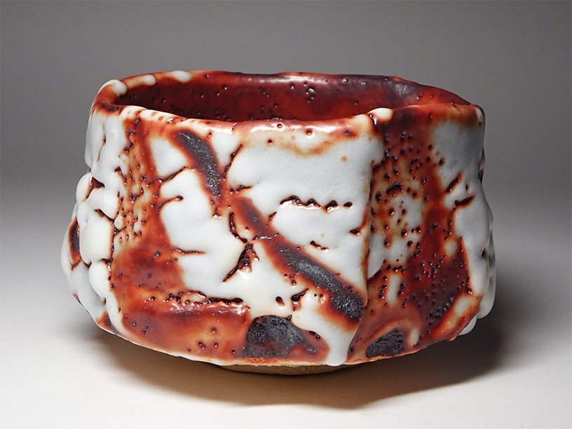 花◇岐阜県重要無形文化財【林正太郎】秀逸作 赤志野茶碗 個展 花◇岐阜県重要無形文化財【林正太郎】秀逸作 赤志野茶碗 個展