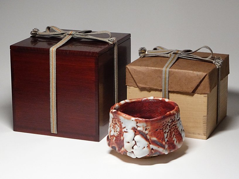 花◇岐阜県重要無形文化財【林正太郎】秀逸作 赤志野茶碗 個展 花◇岐阜県重要無形文化財【林正太郎】秀逸作 赤志野茶碗 個展