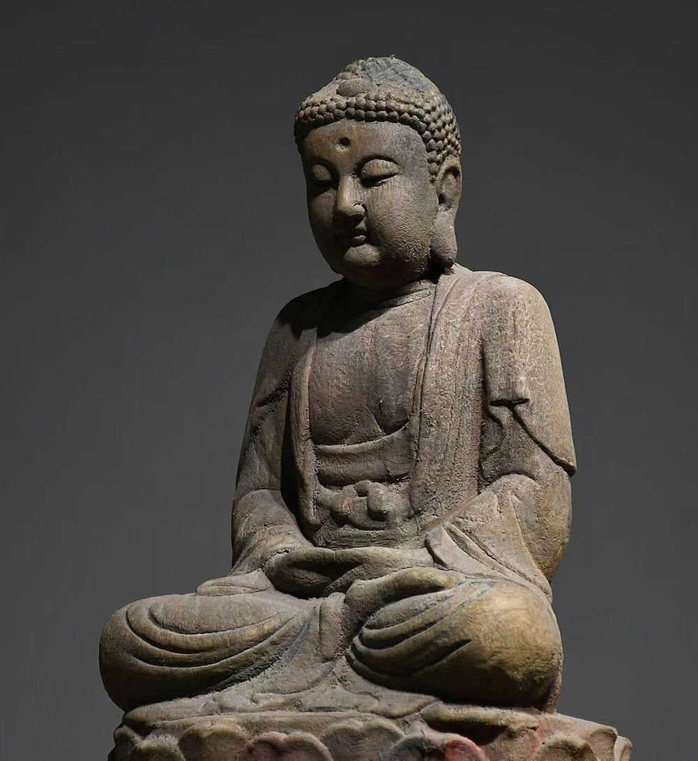 ▼渡鶴羽▼R2765明時代 楠木木彫 釈迦牟尼 坐仏 楠木細工彫刻★仏教古美術(shù)★仏像★細密細工★廃寺舊蔵★廃寺買出品