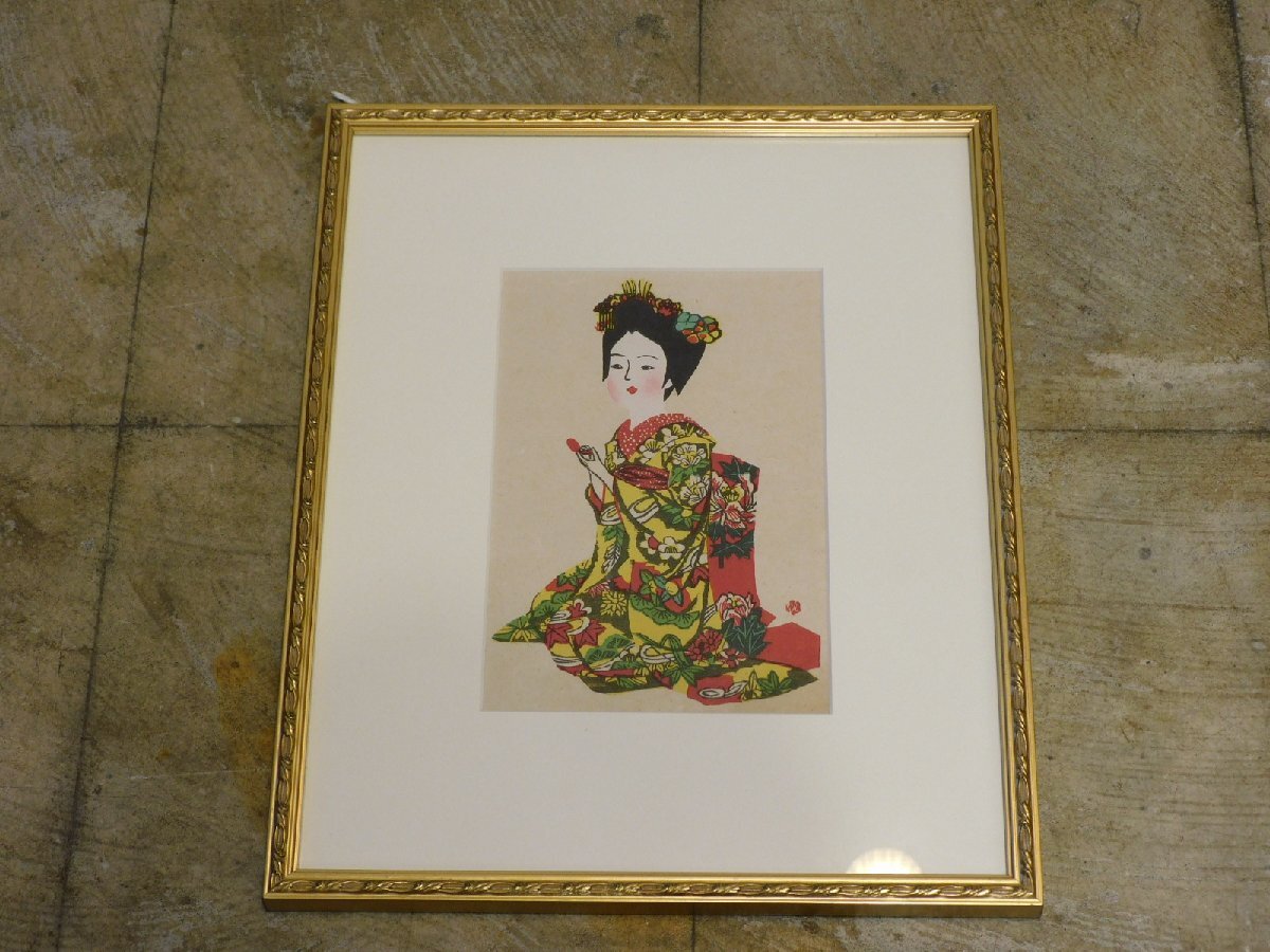 Yahoo!オークション - 【真作保証】前川千帆 木版画 舞妓 額装