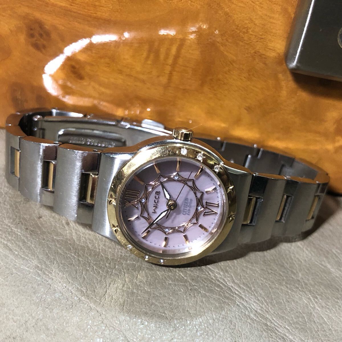 【即決/送料無料】CITIZEN Wicca Eco-Drive E031 シチズンウィッカ エコドライブ ソーラーレディースウォッチ 中古腕時計(jì) 動作品