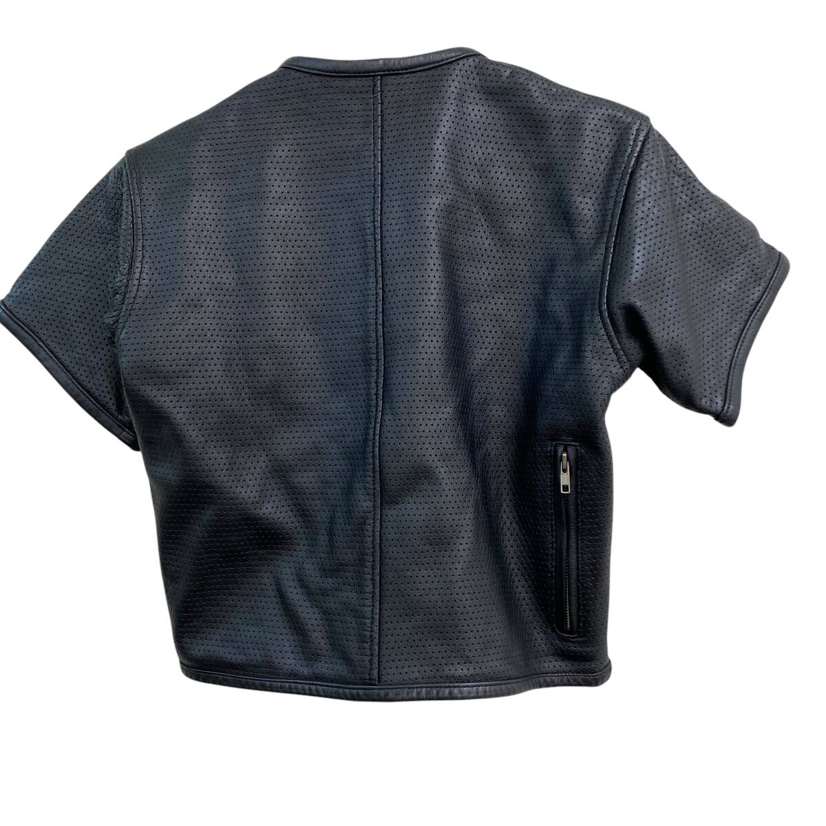【美品】 KADOYA　カドヤ　パンチングレザージャケット Mサイズ 黒系 ブラック系 17710-60