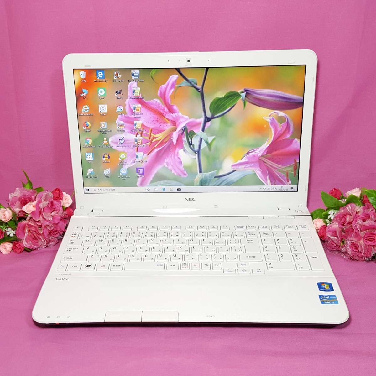 新型Window11搭載/Pentium搭載/ホワイト色/NEC/LAVIE/高速新品SSD256GB/高速8GBメモリ/DVD焼き/LINE/オフィス/ソフト多数_画像1