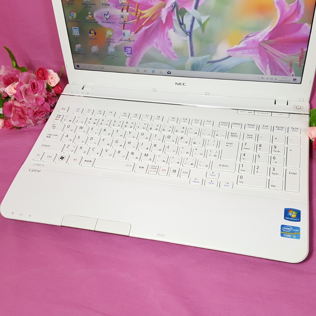 新型Window11搭載/Pentium搭載/ホワイト色/NEC/LAVIE/高速新品SSD256GB/高速8GBメモリ/DVD焼き/LINE/オフィス/ソフト多数_画像3