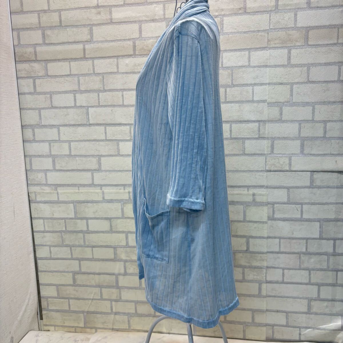 新品 タグ付き SUFFUSE 長袖 シャツ ワンピース ロング 水色 ブルー レディース M_画像2