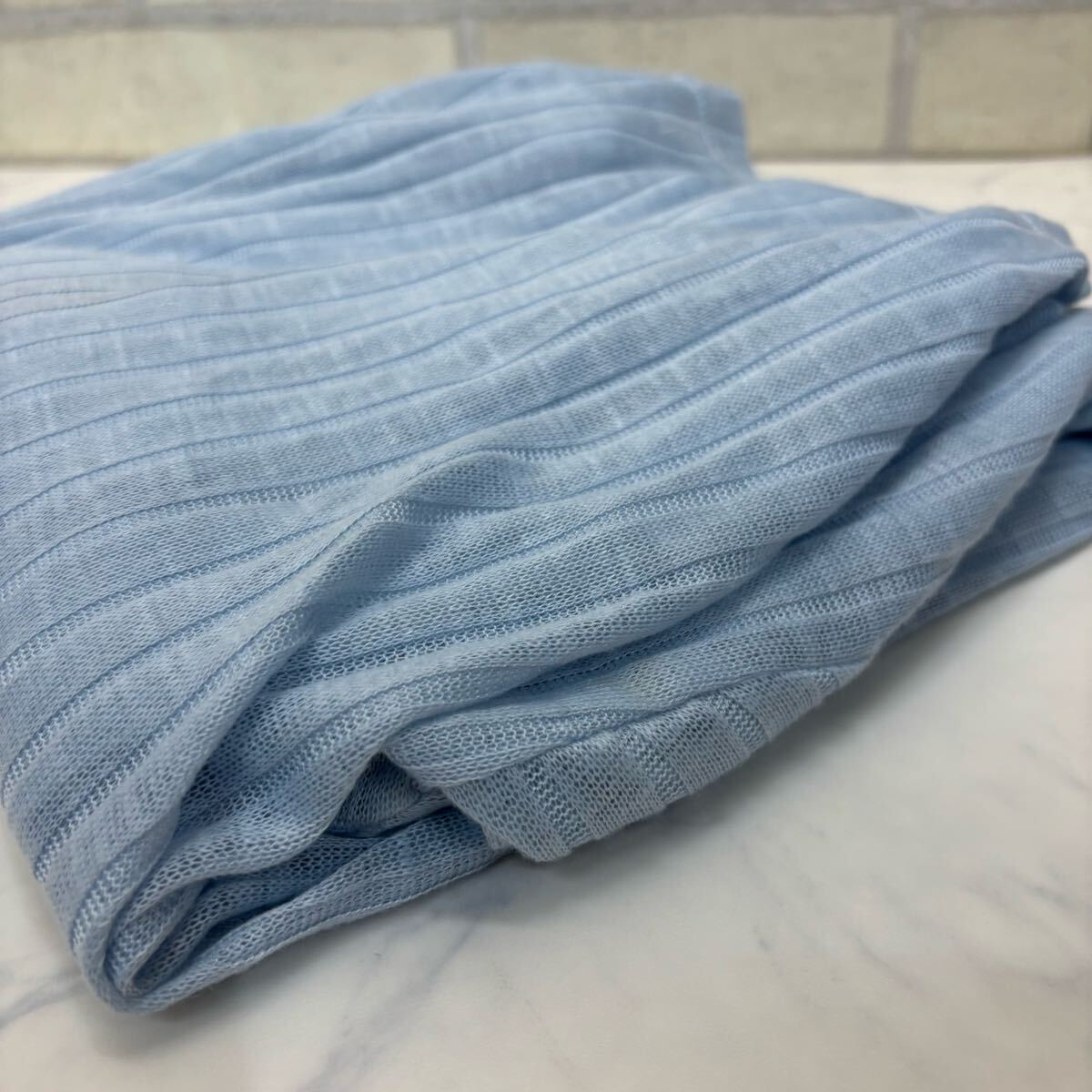 新品 タグ付き SUFFUSE 長袖 シャツ ワンピース ロング 水色 ブルー レディース M_画像7