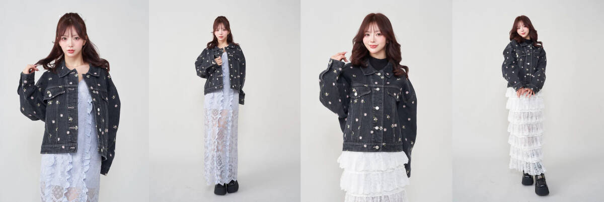 ダーリッチ darich スプリングフラワーデニムGジャン BLK ダーリッチ darich スプリングフラワーデニムGジャン BLK