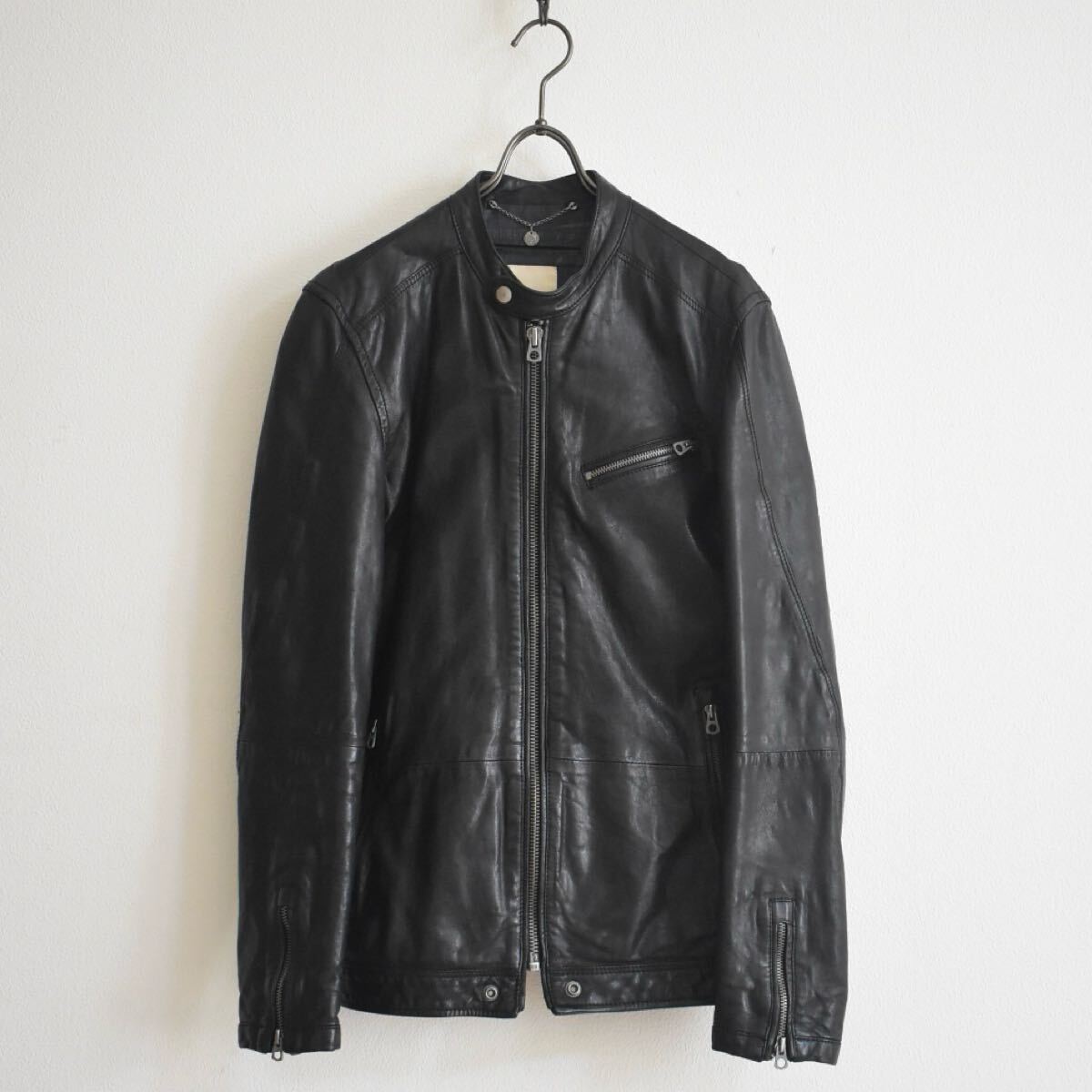 伝説級】極美品 DIESEL 裏地総柄 ラムレザー シングルライダース 伝説級】極美品 DIESEL 裏地総柄 ラムレザー シングルライダース