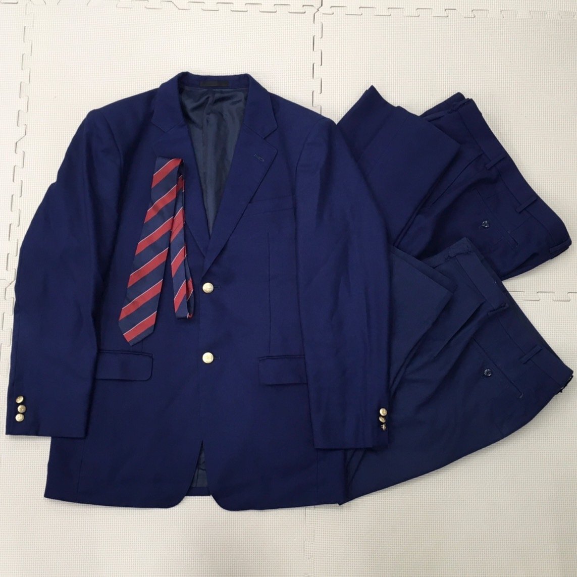 A1394/L(中古)埼玉県 和光国際高校 男子制服 4点 /ブレザー:LL