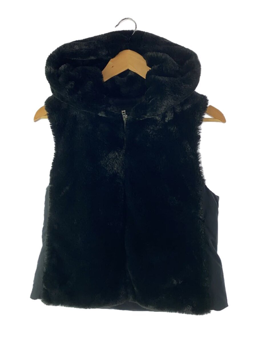 ARTISAN◆フェイクファー/ダウンベスト/9/ポリエステル/BLK/08-1UA02