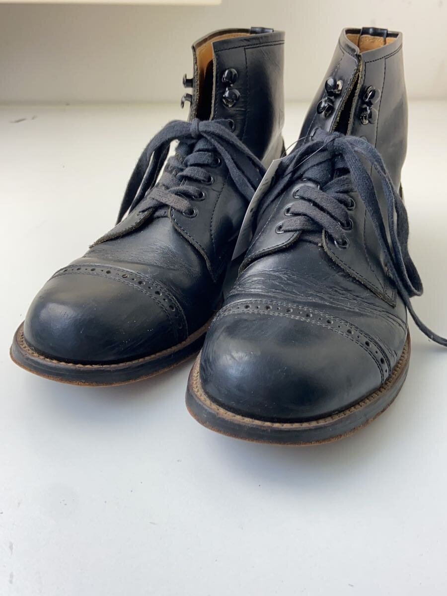 HYSTERIC GLAMOUR◇レースアップブーツ/US8/BLK/レザー HYSTERIC GLAMOUR◇レースアップブーツ/US8/BLK/レザー