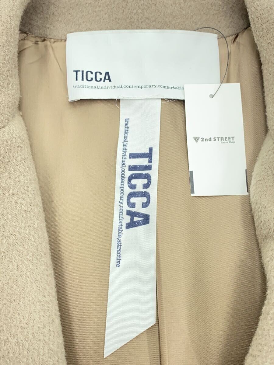 TICCA◆ピーコート/FREE/ウール/BEG/無(wú)地/TBBA-171