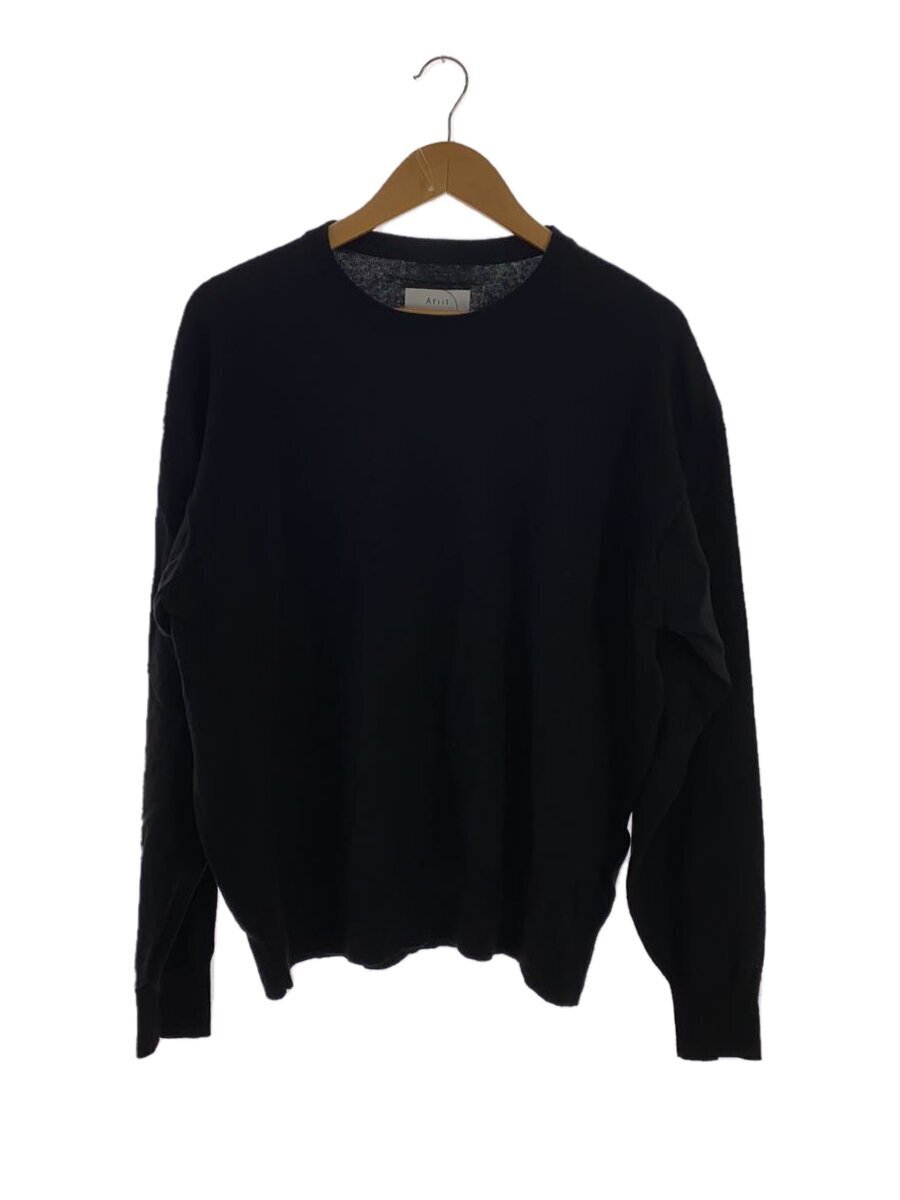 Afiit/COTTON CASHMERE KNIT/1/コットン/BLK/Fl-11