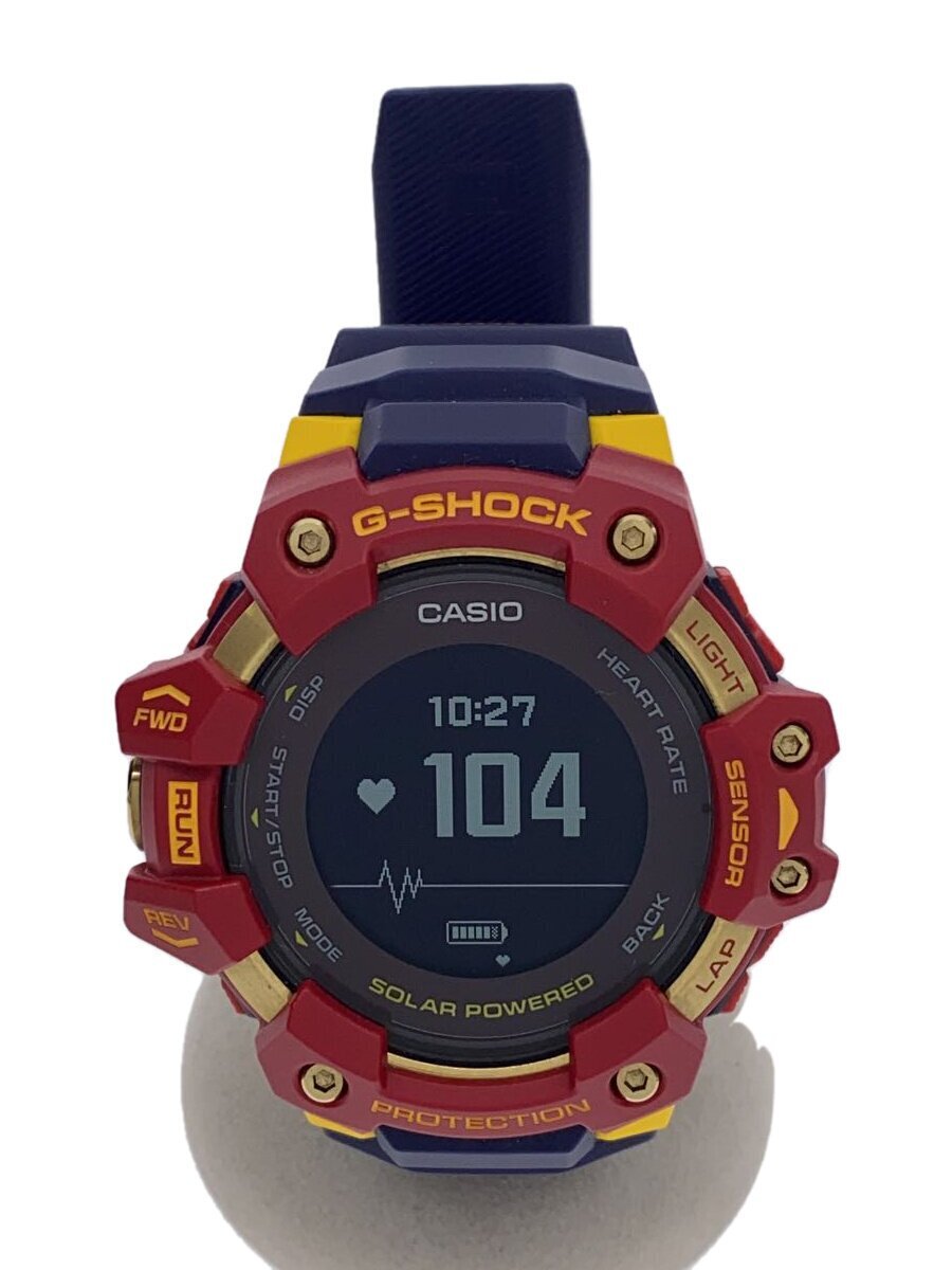 CASIO◆ソーラー腕時計_G-SHOCK/デジタル/ラバー/BLK/NVY/SS/ブラック//