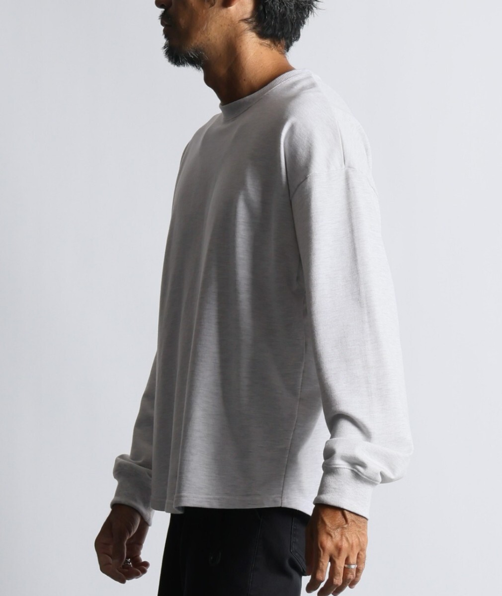 The DUFFER of ST.GEORGE ROUND HEM OVER SIZE：ラウンドヘム ミニ里毛 オーバーサイズ ロンTEE【S】【Light Gray】【2023/AW】【W(wǎng)EB限定】