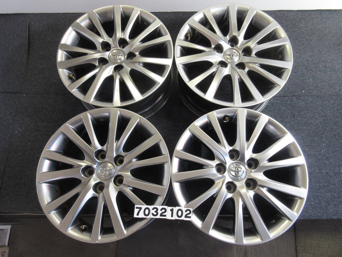 G2701-2 ②★ハイグロス★トヨタ GRX130系マークX純正4本セット★16インチ7J＋40 5穴PCD114.3★クラウン アルファード ヴェルファイア