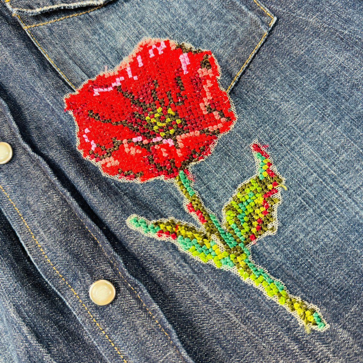 美品/40 M-L相当☆ドルチェ&ガッバーナ/DOLCE&GABBANA 薔薇刺繍 美品/40 M-L相当☆ドルチェ&ガッバーナ/DOLCE&GABBANA 薔薇刺繍