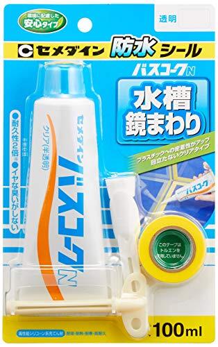 セメダイン(Cemedine) キッチン配管 防水シール バスコークN 100ml 透明 HJ-154