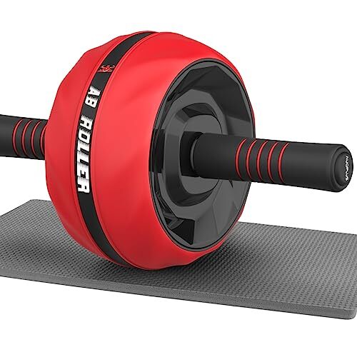AUOPLUS 腹筋ローラー 膝マット付き アブホイール 腹筋 トレーニング器具 筋トレグッズ エクササイズローラー 体