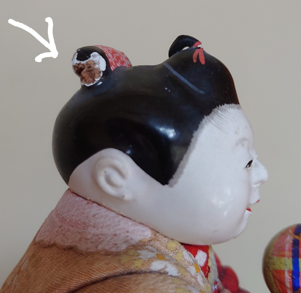 名川春山 戦前作 鞠つき 木目込み人形 アンティーク 人形 日本 名川春山 戦前作 鞠つき 木目込み人形 アンティーク 人形 日本