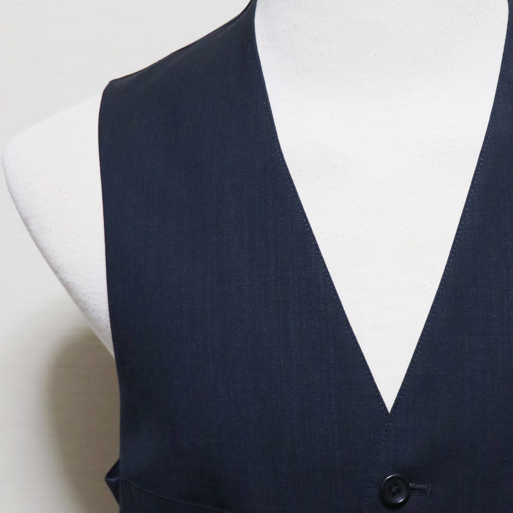美品 J.PRESS ジェイプレス 高級ライン PEPPIN MERINO ニュージーランドウール ジレベスト 濃紺 M_画像2